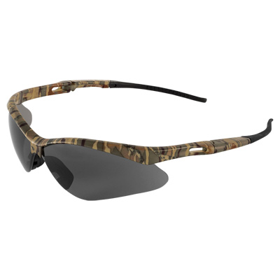 Spearfish Smoke Anti-Fog Lens, Camouflage Frame Safety Glasses Vented Half Frame