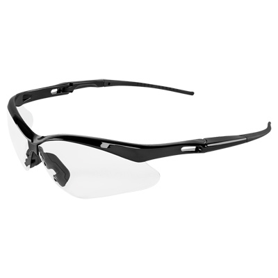 Spearfish Clear Anti-Fog Lens, Shiny Black Frame Safety Glasses Vented Half Frame