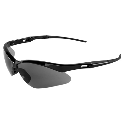 Spearfish Smoke Performance Fog Technology Lens, Shiny Black Frame Safety Glasses Vented Half Frame