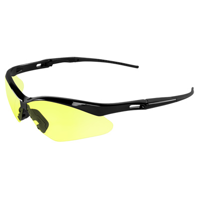 Spearfish Yellow Anti-Fog Lens, Shiny Black Frame Safety Glasses Vented Half Frame