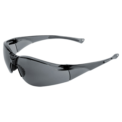 Flathead Dielectric Smoke Lens, Crystal Black Frame Safety Glasses Frameless
