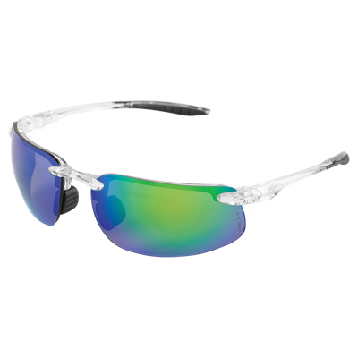 SwordfishX Green Mirror Performance Fog Technology Polarized Lens, Crystal Clear Frame Safety Glasses Half Frame