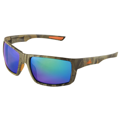 Sawfish Green Mirror Anti-Fog Lens, Woodland Camouflage Frame Safety Glasses Full Frame