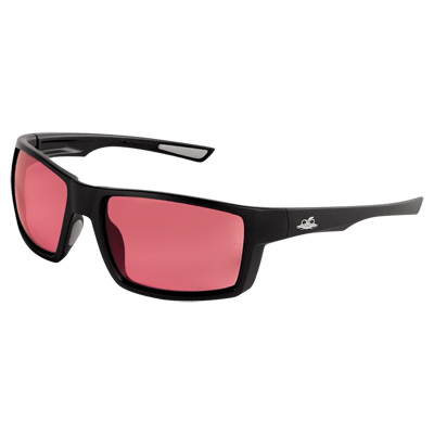 Sawfish High Contrast Rose Lens, Matte Black Frame Safety Glasses Full Frame