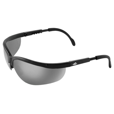 Picuda Silver Mirror Lens, Matte Black Frame Safety Glasses Half Frame