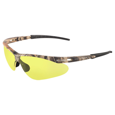 Stinger Yellow Anti-Fog Lens, Woodland Camouflage Frame Safety Glasses Vented Half Frame