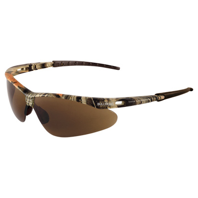 Stinger Brown Anti-Fog Lens, Woodland Camouflage Frame Safety Glasses Vented Half Frame