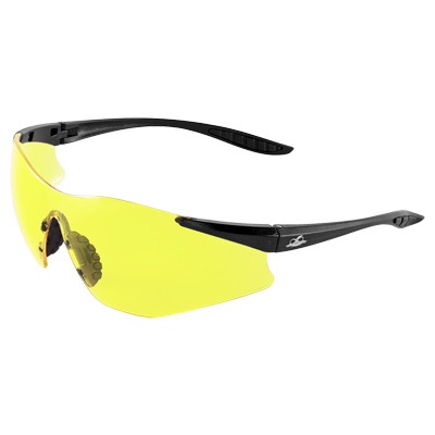 Snipefish Yellow Anti-Fog Lens, Matte Black Frame Safety Glasses Frameless
