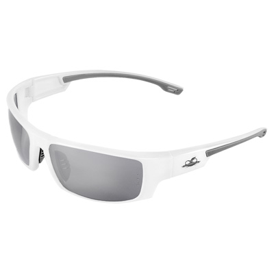 Dorado Silver Mirror Lens, Shiny White Frame Safety Glasses Full Frame