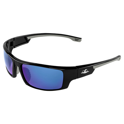 Dorado Blue Mirror Performance Fog Technology Polarized Lens, Shiny Black Frame Safety Glasses Full Frame