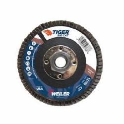 Big Cat 50768 High Density Premium Coated Abrasive Flap Disc, 4-1/2 in Dia Disc, 40 Grit, Coarse Grade, Aluminum Oxide Abrasive, Type 27/Flat Disc