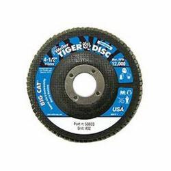 Big Cat 50808 Close High Density Premium Coated Abrasive Flap Disc, 4-1/2 in Dia Disc, 40 Grit, Coarse Grade, Zirconia Alumina Abrasive, Type 27/Flat Disc
