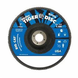 Big Cat 50823 High Density Premium Coated Abrasive Flap Disc, 7 in Dia Disc, 7/8 in Center Hole, 40 Grit, Coarse Grade, Zirconia Alumina Abrasive, Type 27/Flat Disc