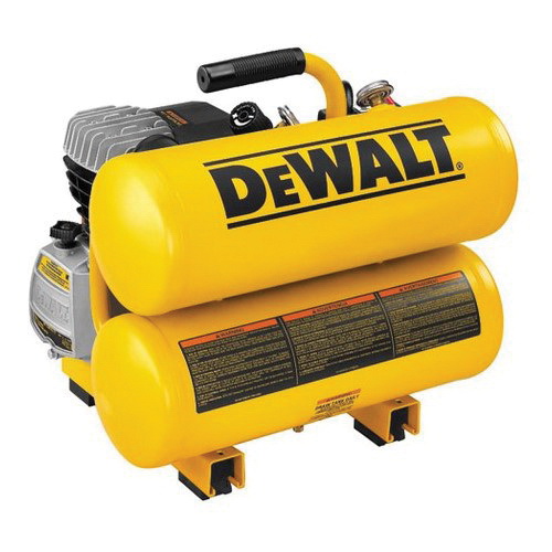 Black+Decker D55153 Heavy Duty Portable Air Compressor, 3.8 cfm, 1.1 hp, 100 psi, Twin Stack 4 gal Tank