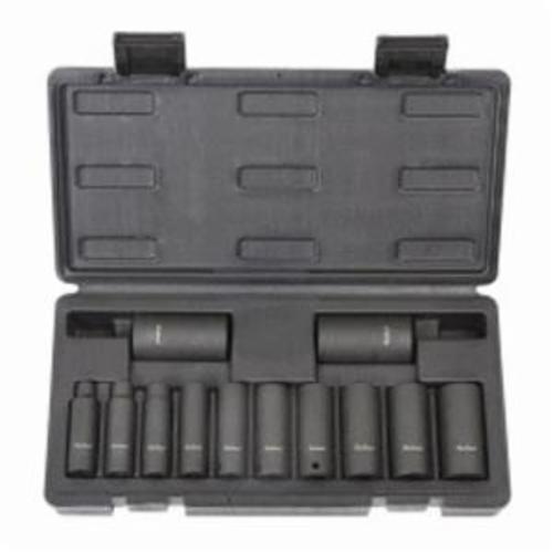 Blackhawk by Proto U-1512DS Impact Socket Set, ASME B107.110:2012, 6 Points, 3/8 in Drive, 12 Pieces, Included Socket Size: 5/16 to 1 in, Blow Mold Case Container