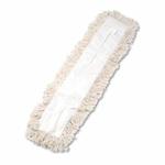 Boardwalk BWK1336 Industrial Slip-On Dust Mop Head, 36 in L x 5 in W, Hygrade Cotton, White