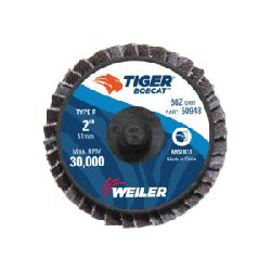 BobCat 50948 Type R Close Mini Standard Density Coated Abrasive Flap Disc, 2 in Dia Disc, 60 Grit, Medium Grade, Zirconia Alumina Abrasive, Type 29/Conical Disc