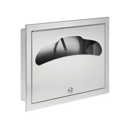 Bradley BradEX 584-000000 Standard Seat Cover Dispenser, 500 Covers Capacity, 17-1/8 in OAL, Recessed Mount, Stainless Steel, Domestic