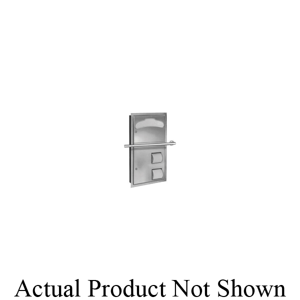 Bradley BradEX 5922-000000 Standard Seat Cover/Dual Roll Tissue Dispenser Combination Unit, 1000 Covers, 2 Rolls Capacity, 17-1/8 in OAL, Recessed Mount, Stainless Steel