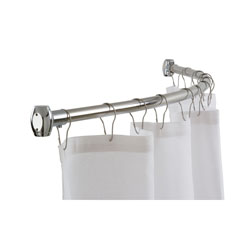 Bradley 9530-600000 Standard Curved Shower Curtain Rod, 1 in Dia Rod, Stainless Steel, Satin