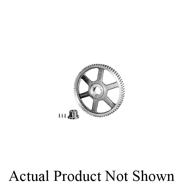 Browning 1213768 Spur Gear With Type H Split Taper Bushing, 12 Diametral Pitch, 14.5 deg, 3/4 in W Face, 72 Teeth, 6 in Dia Pitch, 3/8 in Dia Bore, Cast Iron