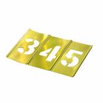 C.H.Hanson 10013 15-Piece Interlocking Reusable Single Number Stencil Set, 3 in H, Gold, 28 ga Brass