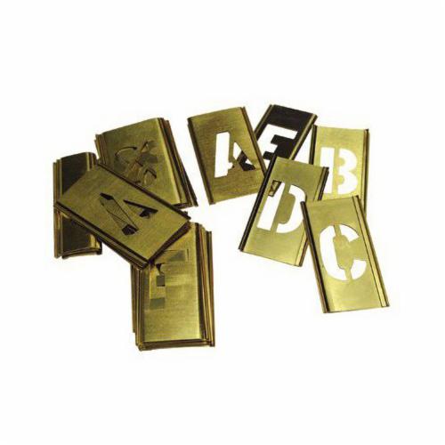 C.H.Hanson 10028 33-Piece Interlocking Reusable Single Letter Stencil Set, 1 in H, Gold, 28 ga Brass