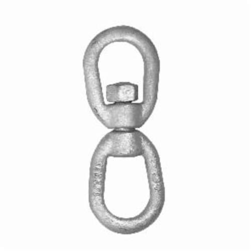 Campbell 3631435 Eye and Eye Swivel, 10000 lb Load, 7/8 in Trade, Drop Forged Carbon Steel, 2-1/4 in W Eye