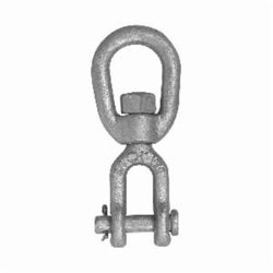Campbell 3640435 Jaw and Eye Swivel, 850 lb Load, 1/4 in Trade, Drop Forged Carbon Steel, 3/4 in W Eye
