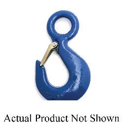 Campbell 3914205PL Eye Hoist Hook With Latch, #22 Trade, 0.75 ton Load, 100 Grade, Eyelet Attachment, Drop Forged Carbon Steel