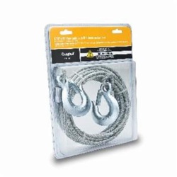 Campbell 5977920 Tow Cable With Slip Hooks on Each End, 5/16 in Cable, 20 ft L, 7 x 19 Strand, 1960 lb Load, Galvanized Steel