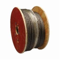 Campbell 7008027 Uncoated Wire Rope, 1/4 in Dia x 500 ft L, Black, Galvanized Steel, 1040 lb Load