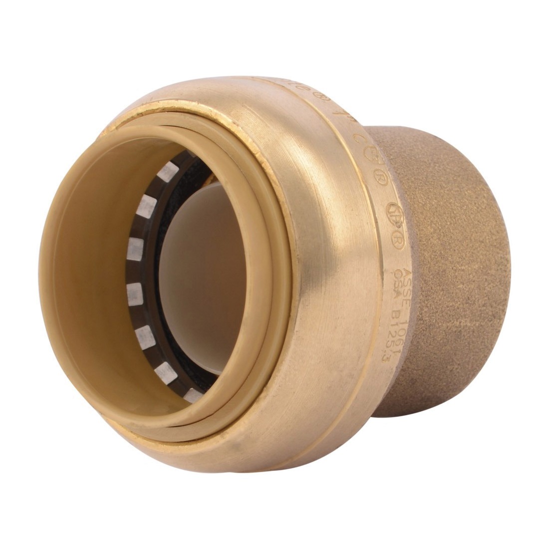 Sharkbite U520LF Pipe End Cap, 1 in Nominal, Push-Fit End Style, Brass, Import