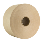 CENTRAL K8069 233 Light Duty Printed Reinforced Stop Caution Water Activated Tape, 450 ft L x 70 mm W, 5.5 mil THK, High Melt Index Polypropylene Based Co-Polymer/Chemically Grafted Starch Based Copolymer Adhesive, Natural Kraft Paper Backing, Natural