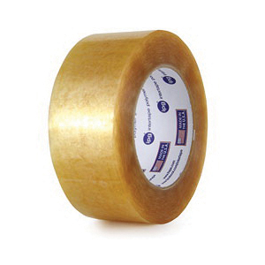 CENTRAL N8222 510 Hand Length Premium Grade Carton Sealing Tape, 100 m L x 48 mm W, 2.3 mil THK, Solvent Natural Rubber Adhesive, Biaxially Oriented Polypropylene Film Backing, Clear