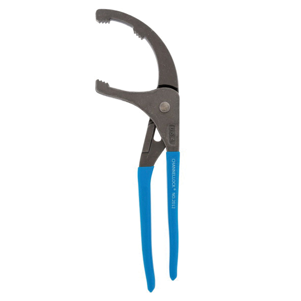 Channellock 2012 5-Adjustment Angled Head Oil Filter/PVC Plier, 12 in Nominal, 2.52 in L, 11.34 in OAL