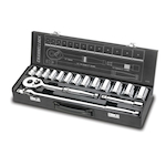 Channellock 32162 Ratcheting Socket Set, 1/2 in Drive, 16 Pieces, Vanadium Steel, Polished Chrome/Nickel