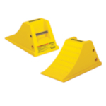 CHECKERS AT3512-AC-Y All Terrain Heavy Duty Wheel Chock, 8-1/4 in H x 8-1/2 in W x 15-1/2 in D, UV Stabilized Polyurethane, Yellow