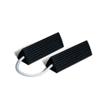 CHECKERS RC5515-P Roped Pair Wheel Chock, 4.33 in H x 5 in W x 15 in D, UV Stabilized Polyurethane, Black