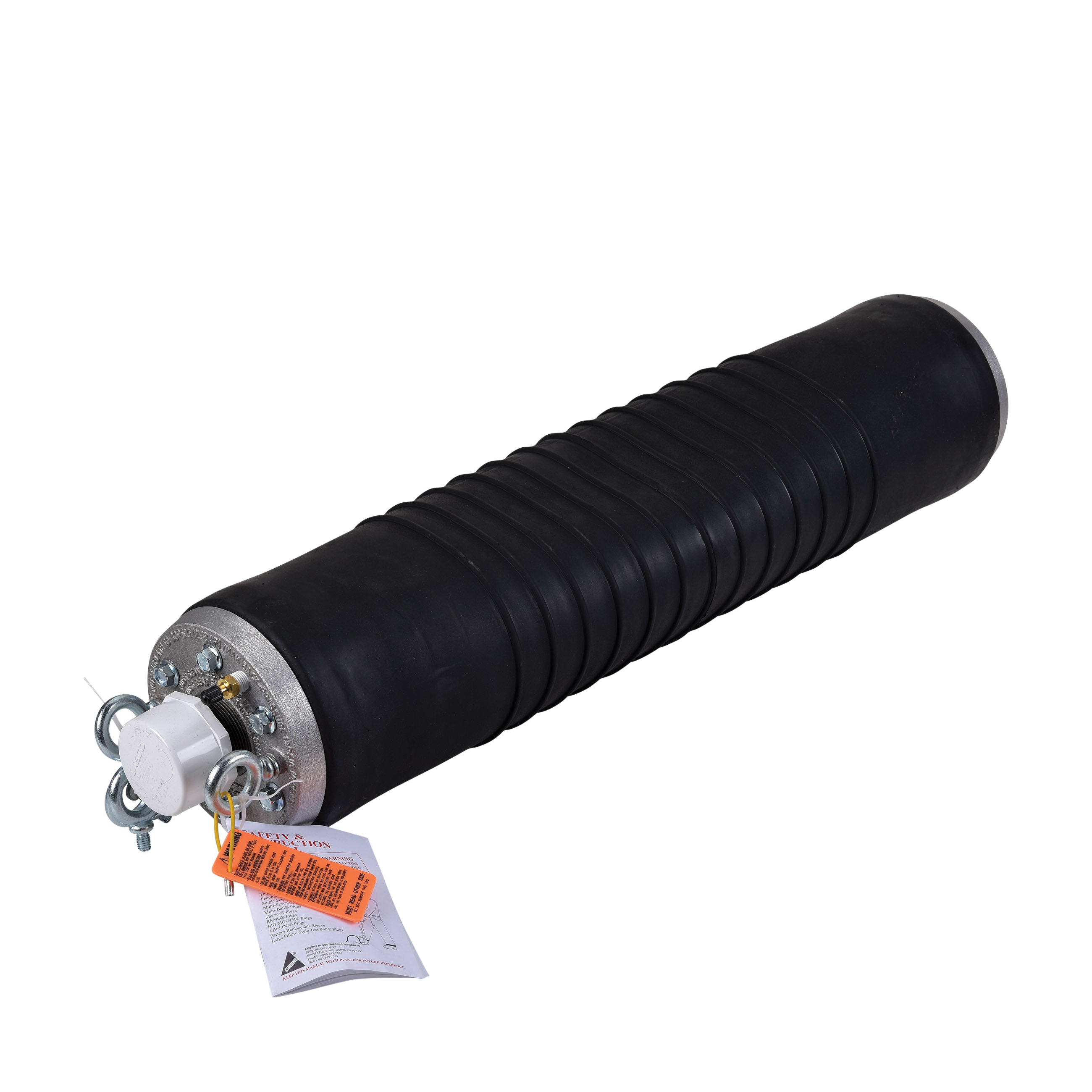 Cherne I-Series Muni Ball 314488 Pneumatic Pipe Plug With Bypass, 24 to 48 in Nominal, Natural Rubber