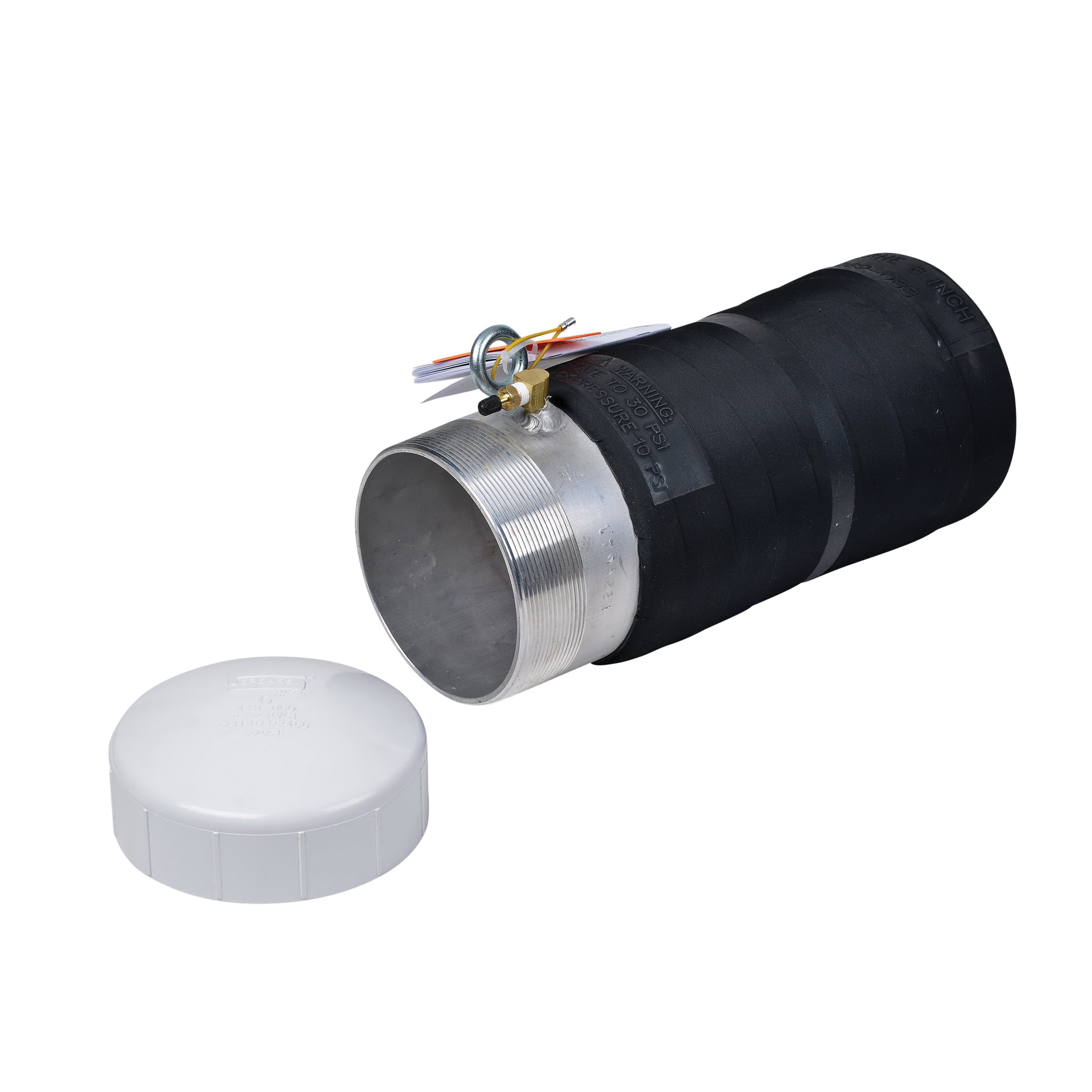 Cherne Big Mouth 369068 Single-Size Flow-Through Plug, 6 in Pipe, 11 psi Back Working, Domestic