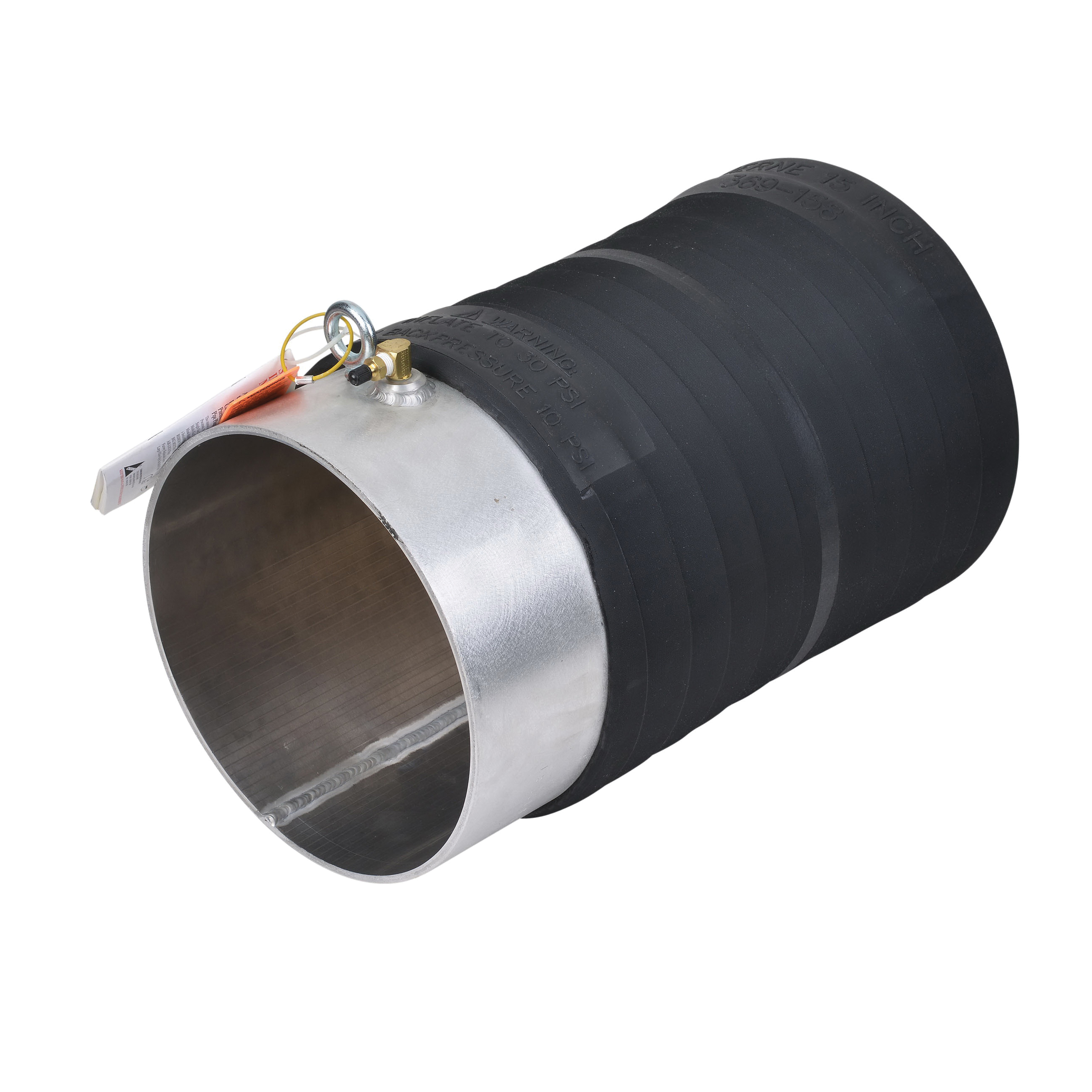 Cherne Big Mouth 369158 Single-Size Flow-Through Plug, 15 in Pipe, 11 psi Back Working, Domestic