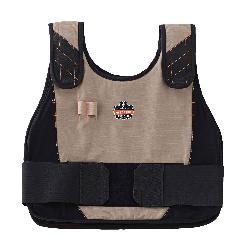 Chill-Its 12203 6225 Premium Flame-Resistant Phase Change Cooling Vest, S/M, Khaki, Modacrylic Cotton, Hook and Loop Closure