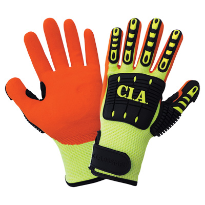 Vise Gripster C.I.A. Cut and Impact Resistant Mach Finish Nitrile-Coated Palm High-Visibility Gloves 11(2XL)