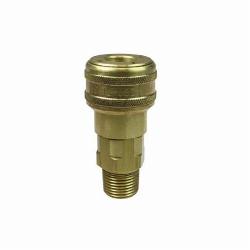 Coilhose 123A Coilflow Automatic Industrial Type 12 Automatic Industrial Quick Disconnect Hose Coupler, 1/2 x 3/8 in Nominal, Quick Disconnect Coupler x FNPT, 300 psi Pressure, Brass, Domestic