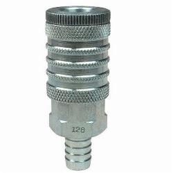 Coilhose 127 Coilflow Manual Industrial Type 12 Manual Industrial Quick Disconnect Hose Coupler, 1/2 x 3/8 in Nominal, Quick Disconnect Coupler x Hose Barb, 300 psi Pressure, Steel, Domestic
