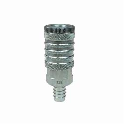 Coilhose 128 Coilflow Manual Industrial Type 12 Manual Industrial Quick Disconnect Hose Coupler, 1/2 in Nominal, Quick Disconnect Coupler x Hose Barb, 300 psi Pressure, Steel, Domestic