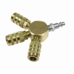 Coilhose 3122-15X Flat Hex Manifold, 3 1/4 in FPT Outlets x 1 1/4 in FPT Inlets, Aluminum/Brass, Domestic