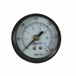 Coilhose 8800-300 Analog Dry Round Pressure Gauge, 0 to 300 psi Pressure, 1/4 in NPT Connection, 2 in Dia Dial, +/- 3-2-3 % Accuracy
