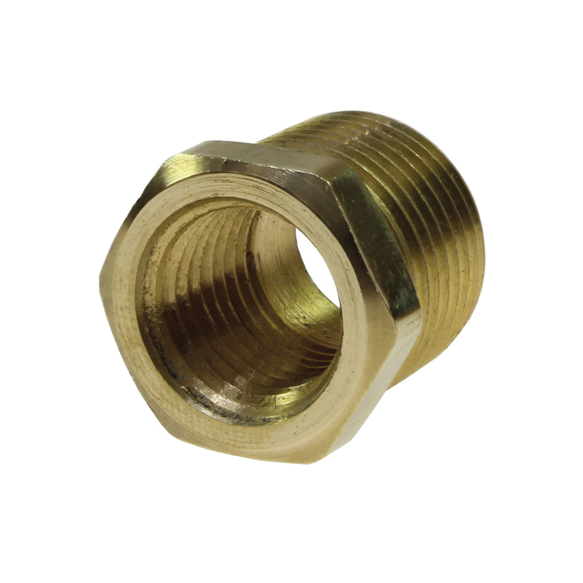 Coilhose B20402 Hex Head Reducer Bushing, 1/8 x 1/4 in Nominal, MNPT x FNPT End Style, Brass, Domestic